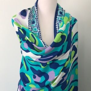 Lilly Pulitzer Blue and Green Scarf